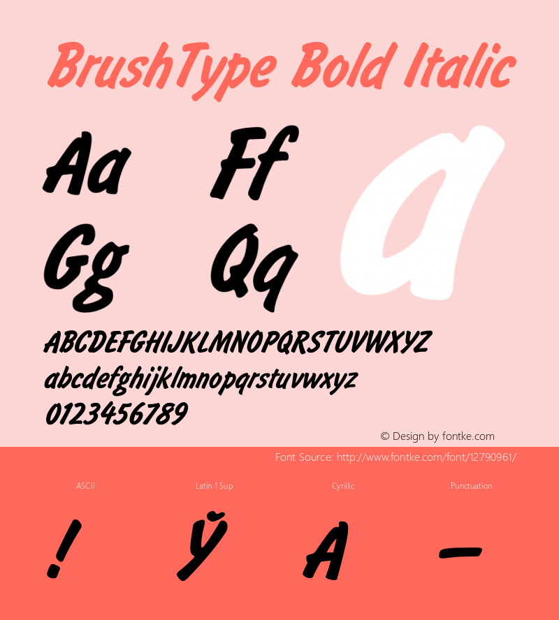 BrushType Bold Italic Converted from t:\BRU___BI.BF1 by ALLTYPE图片样张