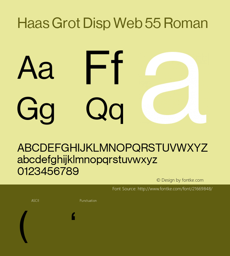 Haas Grot Disp Web 55 Roman Regular Version 001.001 2010图片样张