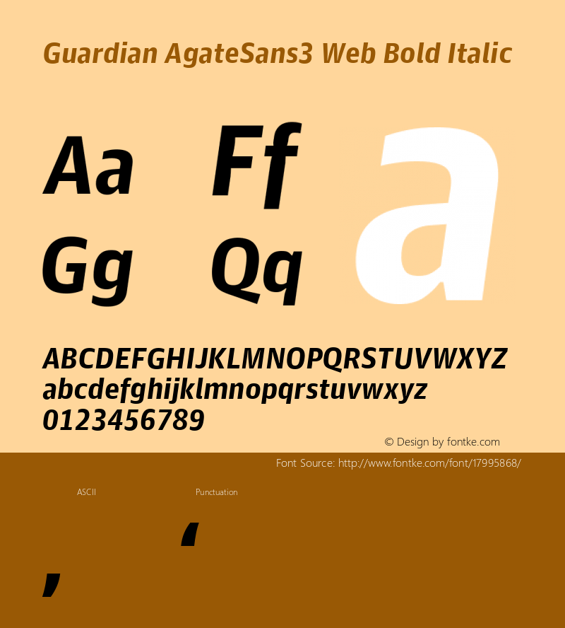 Guardian AgateSans3 Web Bold Italic Version 001.002 2011图片样张