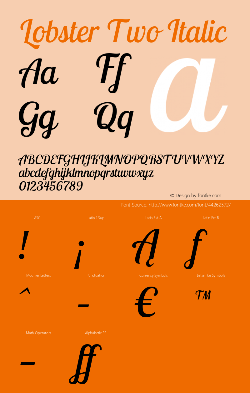 Lobster Two Italic Version 1.006图片样张