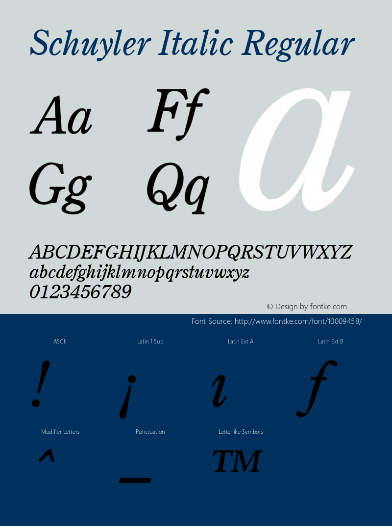 Schuyler Italic Regular Unknown图片样张