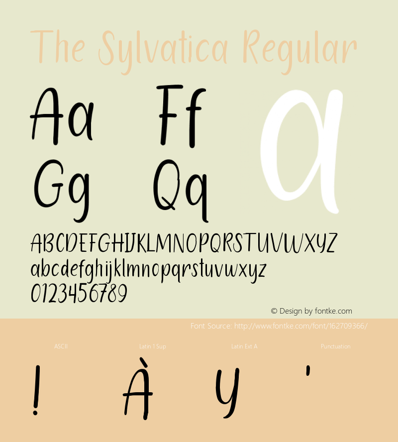 TheSylvaticaRegular Version 1.001;Fontself Maker 3.5.1图片样张