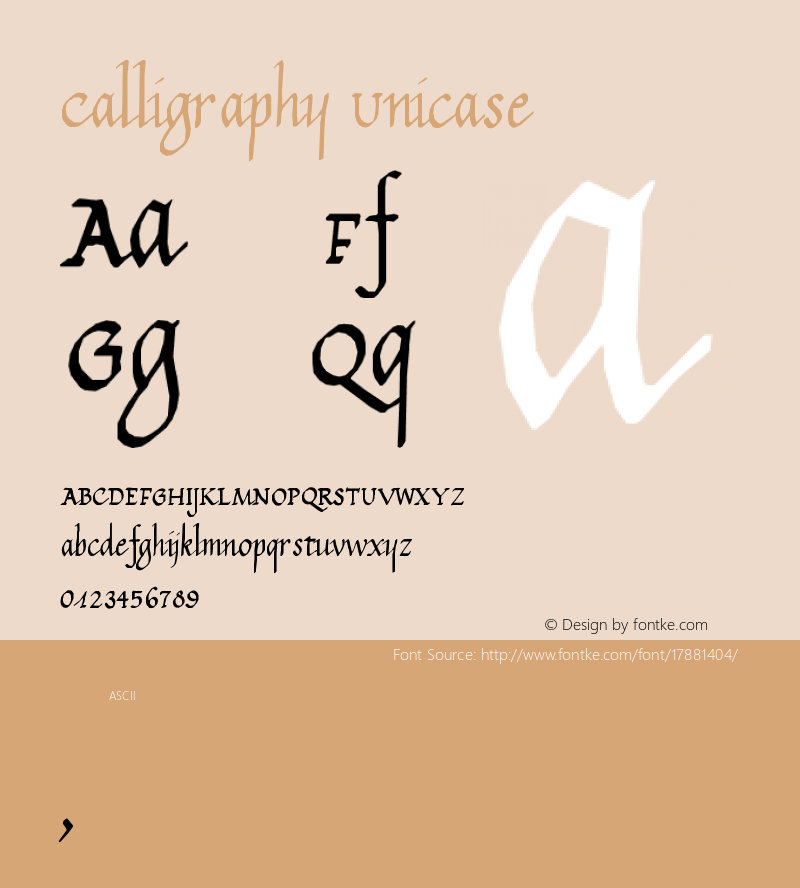 Calligraphy Unicase Version 1.0图片样张