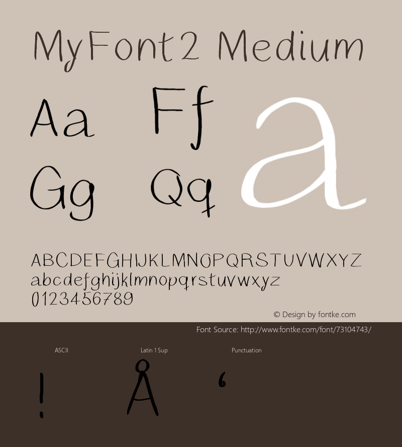 MyFont2 Version 001.000图片样张