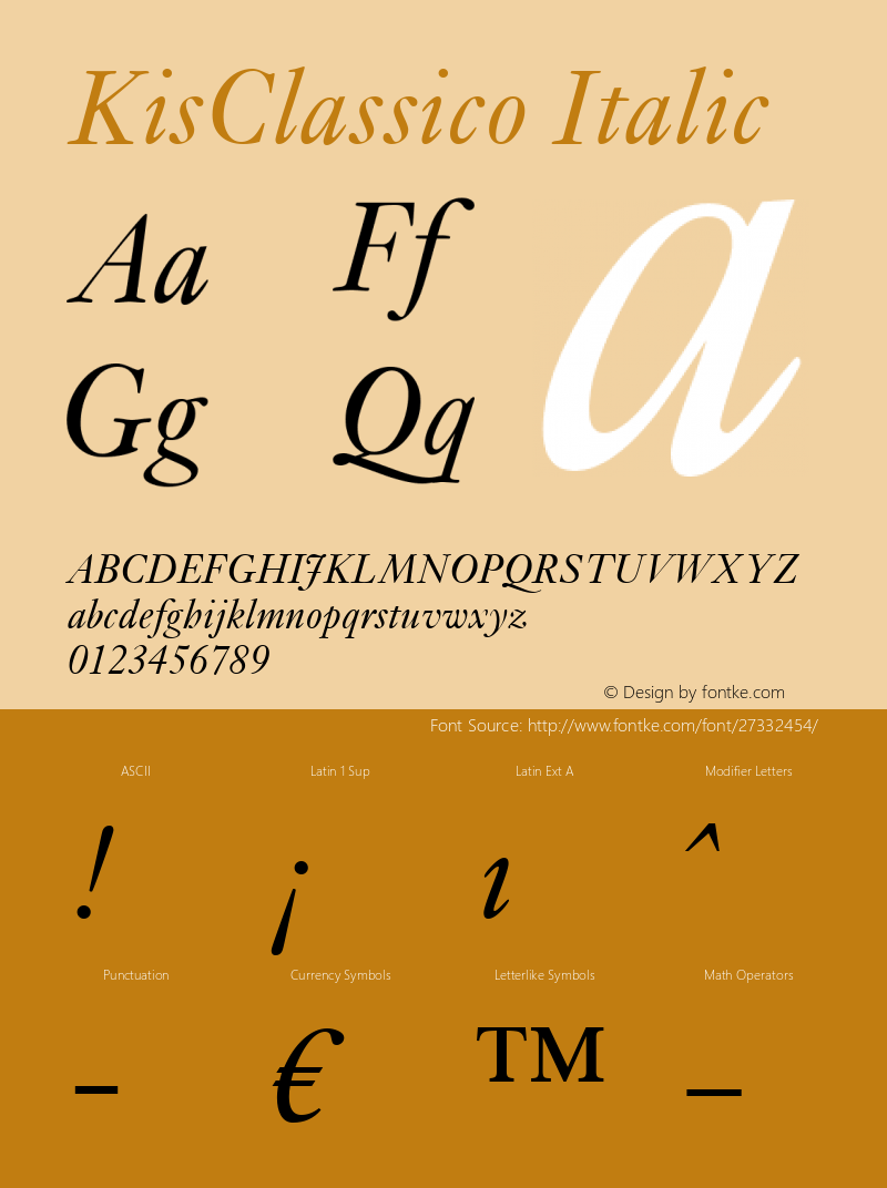 KisClassico Italic Version 2.01图片样张