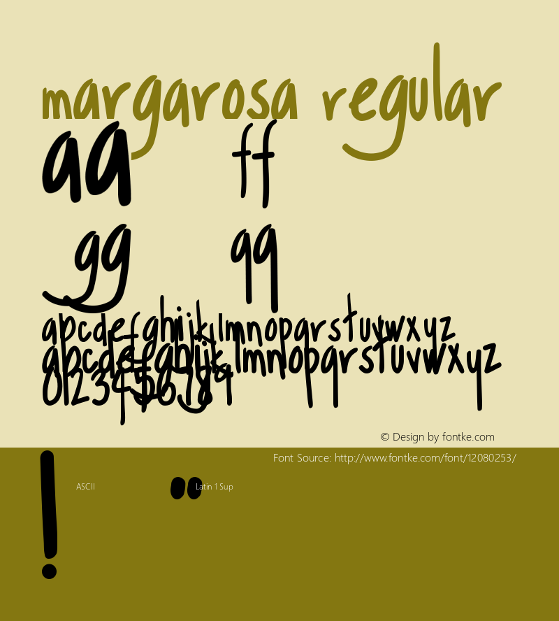 Margarosa Regular Version 1.0图片样张