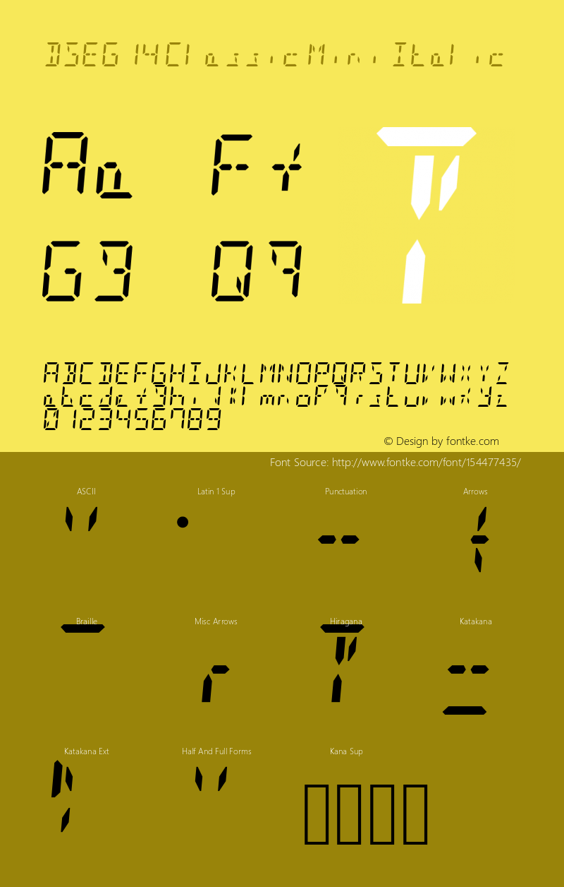 DSEG14 Classic Mini-Italic Version 0.46图片样张
