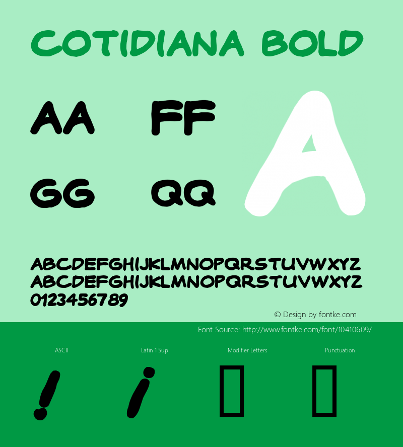 Cotidiana Bold Macromedia Fontographer 4.1.2 3/8/11图片样张