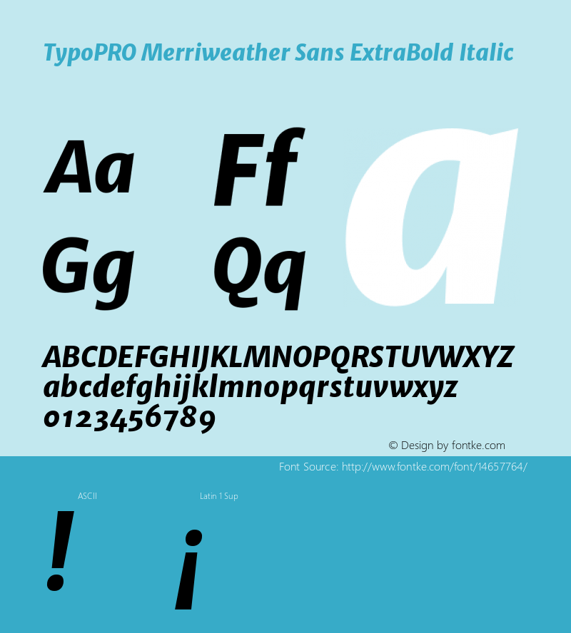 TypoPRO Merriweather Sans ExtraBold Italic Version 1.000图片样张