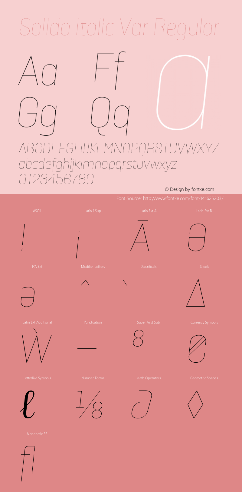 Solido Italic Var Version 1.001图片样张