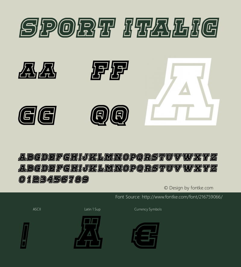 Sport Italic Version 1.000图片样张