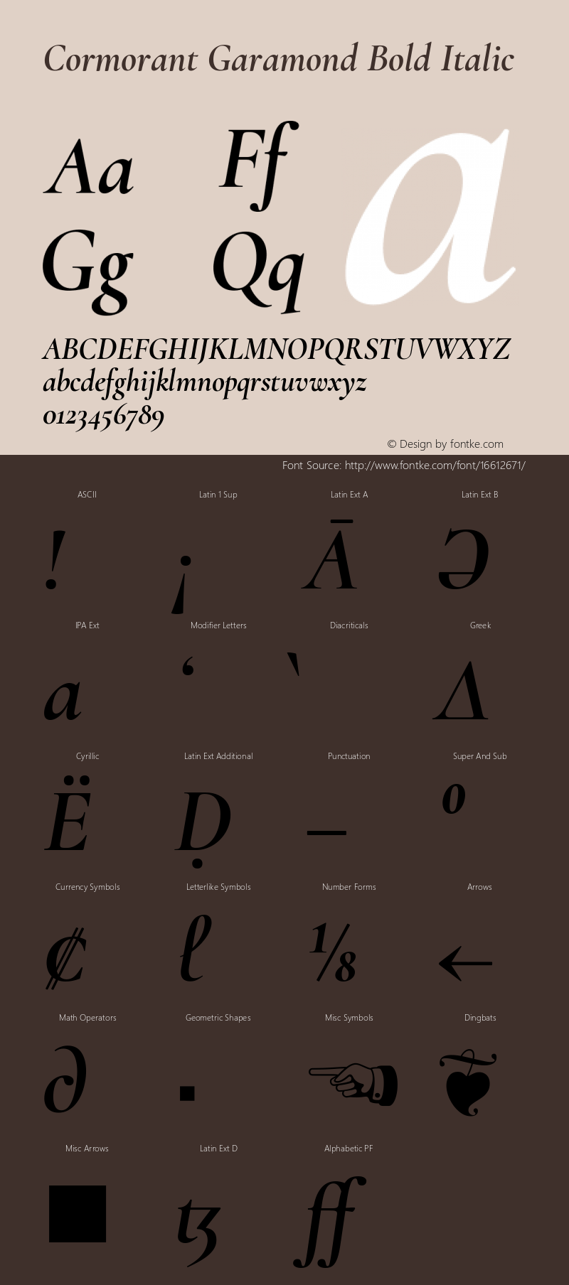 Cormorant Garamond Bold Italic Version 2.005图片样张