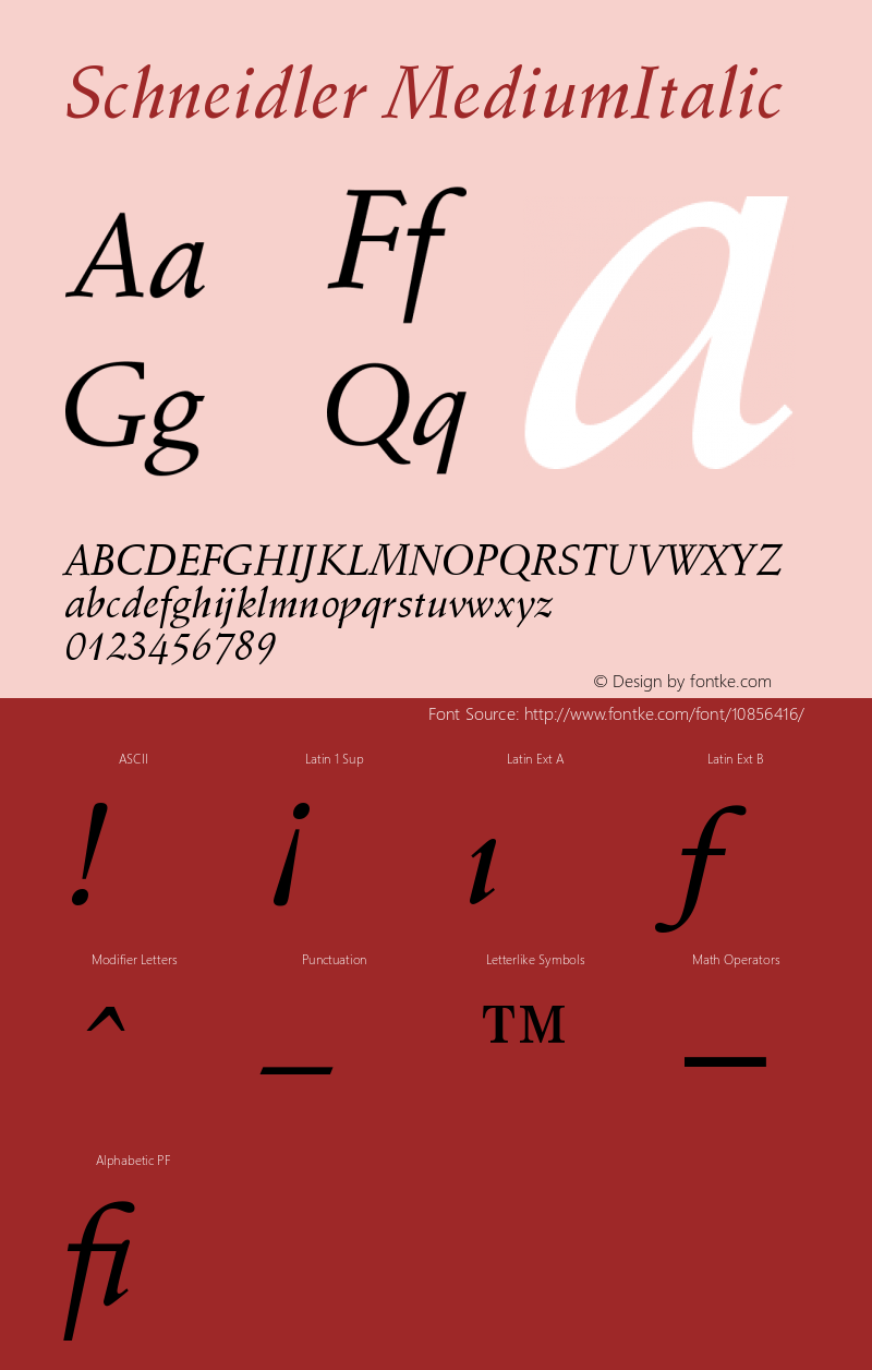 Schneidler MediumItalic Version 003.001图片样张