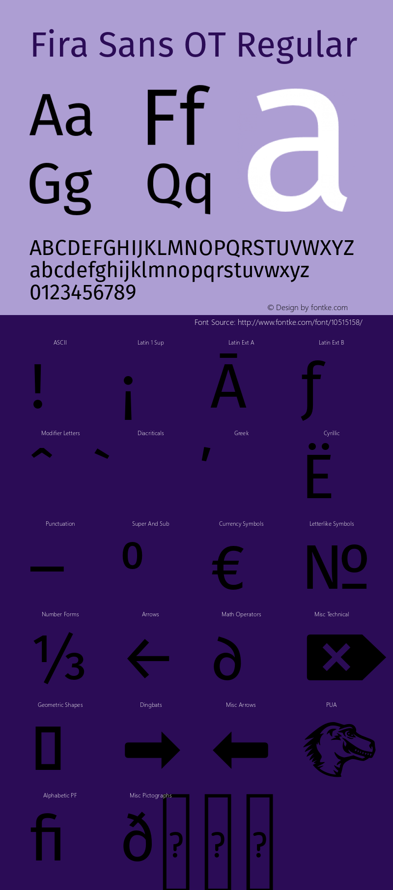 Fira Sans OT Regular Version 2.001图片样张