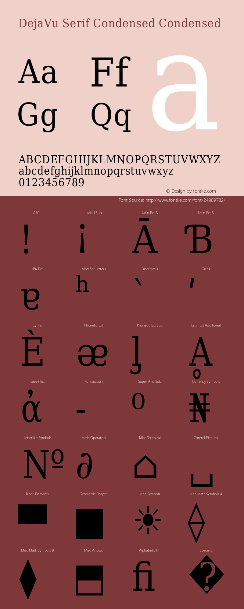 DejaVu Serif Condensed Version 2.4图片样张