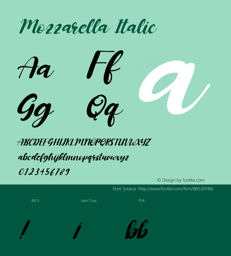 Mozzarella Italic Version 1.00;October 12, 2020;FontCreator 12.0.0.2563 64-bit图片样张