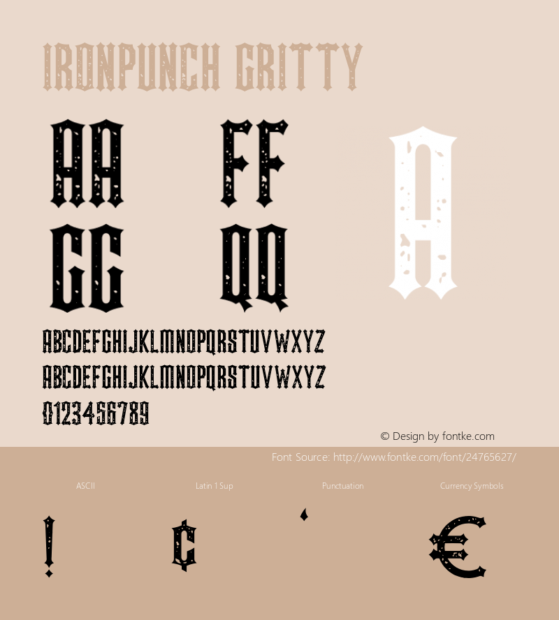 Ironpunch Gritty Version 1.002;Fontself Maker 2.1.2图片样张