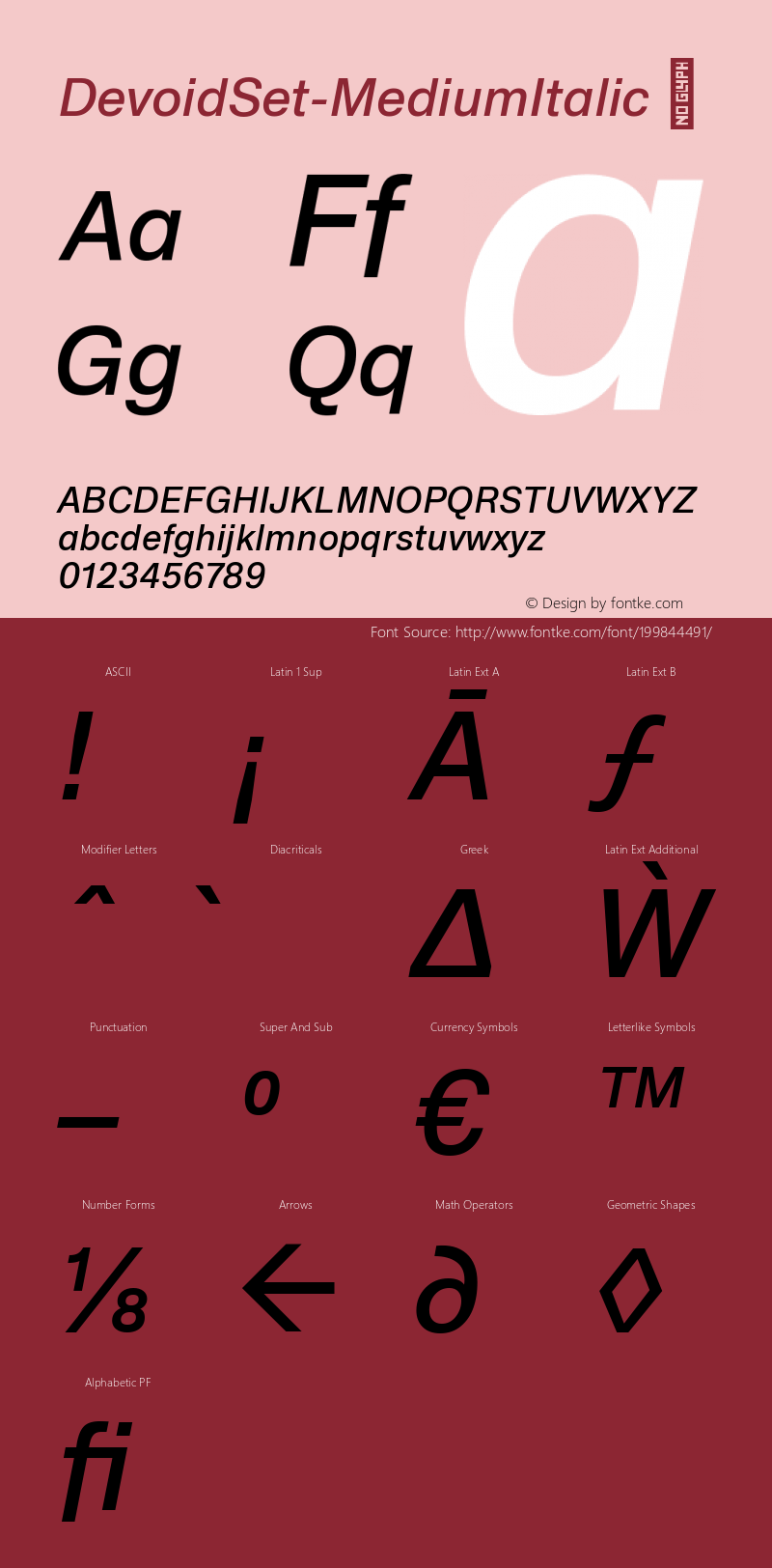 ☞Devoid Set Medium Italic Version 1.000;hotconv 1.0.109;makeotfexe 2.5.65596;com.myfonts.easy.dropper.devoid.set-medium-italic.wfkit2.version.5tDw图片样张