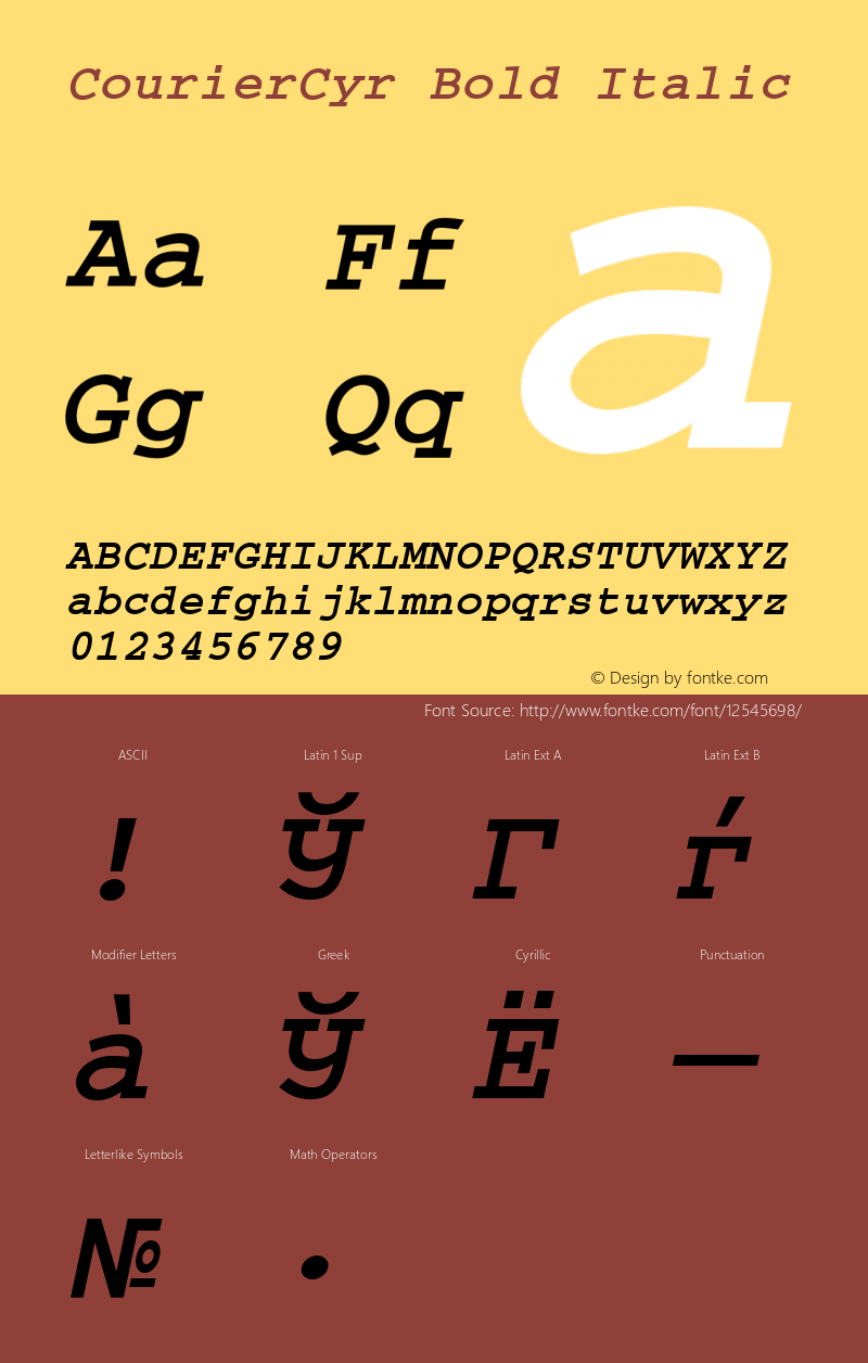 CourierCyr Bold Italic Version 1.02图片样张