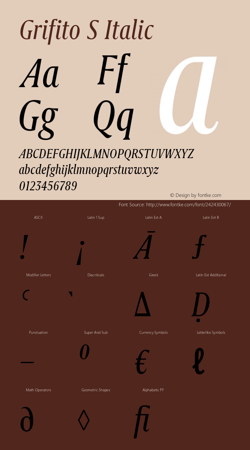 Grifito S Italic Version 2.003图片样张