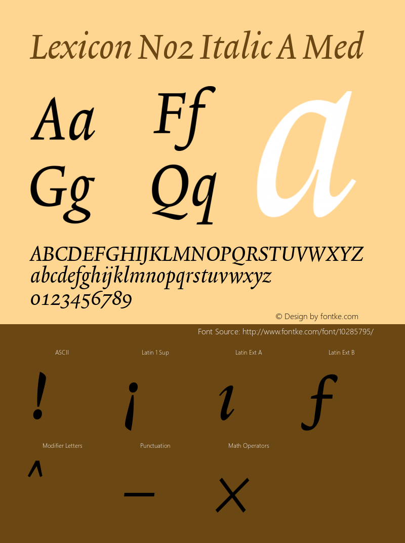 Lexicon No2 Italic A Med 001.000图片样张