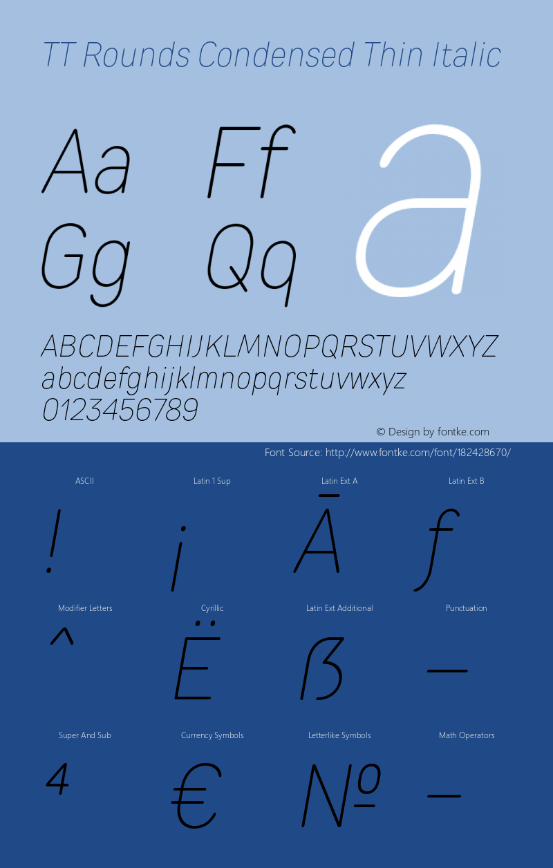 TT Rounds Condensed Thin Italic Version 1.020.15032021图片样张