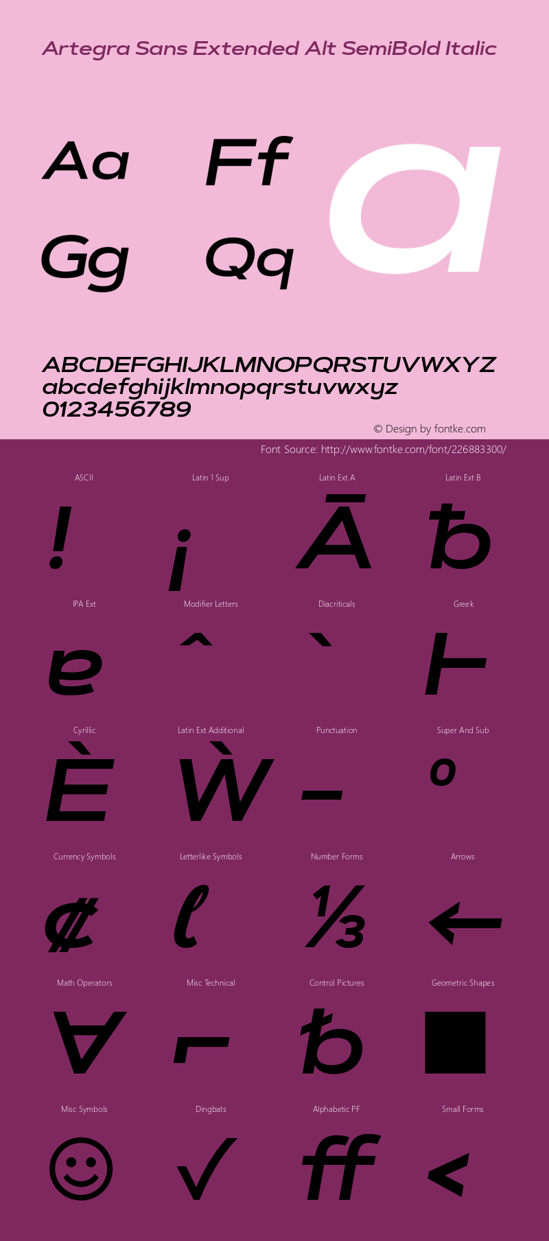 ArtegraSansExtendedAlt-SmBdIt Version 1.00;com.myfonts.easy.artegra.artegra-sans.alt-extend-semibold-italic.wfkit2.version.4Koq图片样张