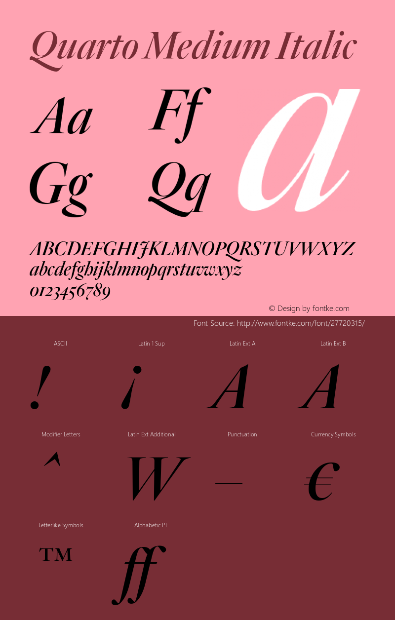 Quarto-MediumItalic Version 1.200图片样张