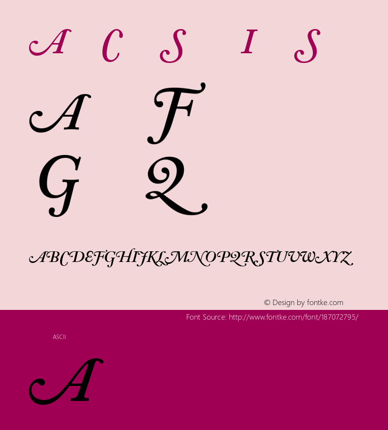 Adobe Caslon Semibold Italic Swash 001.002图片样张