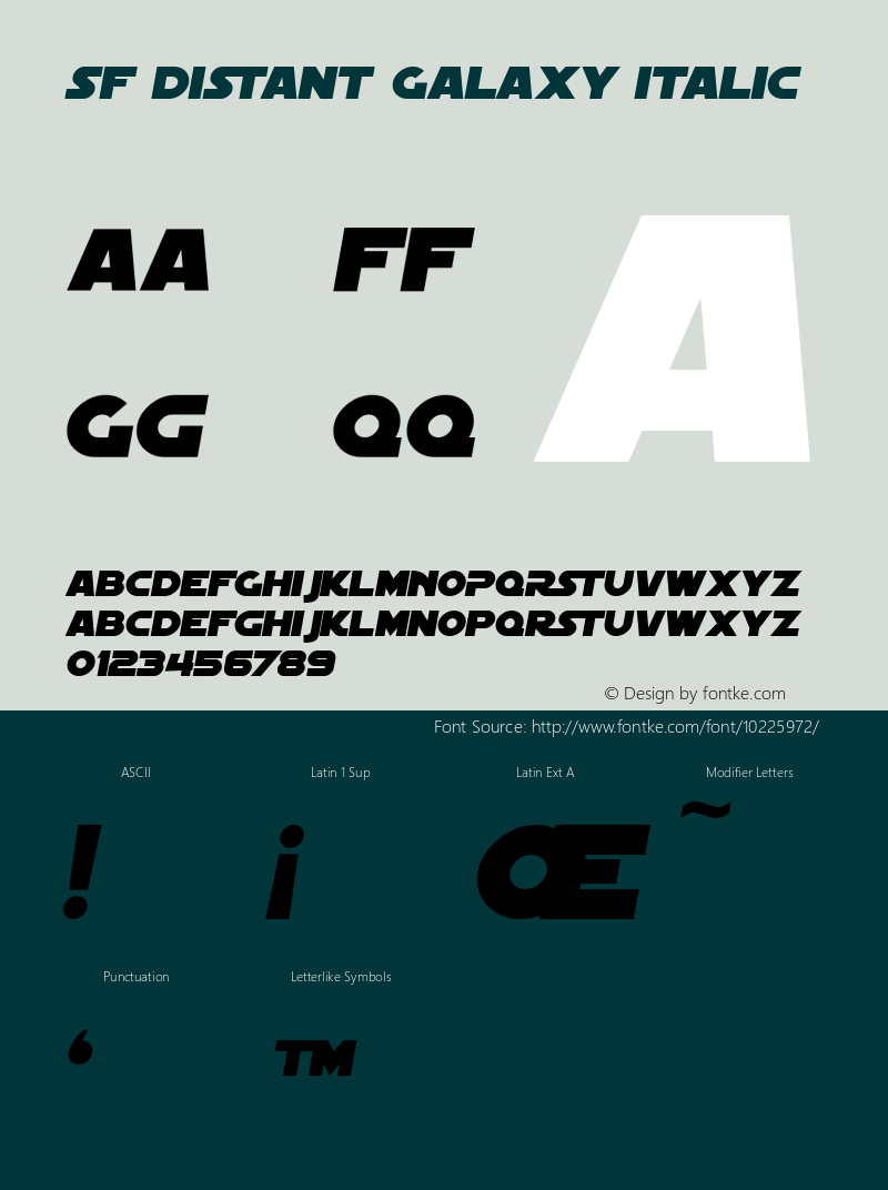 SF Distant Galaxy Italic Version 2.6图片样张