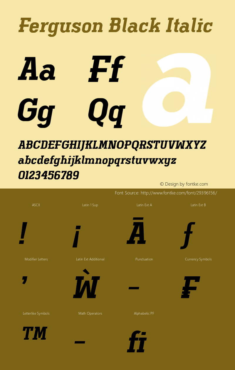 FergusonBlack Italic-Regular Version 1.000图片样张