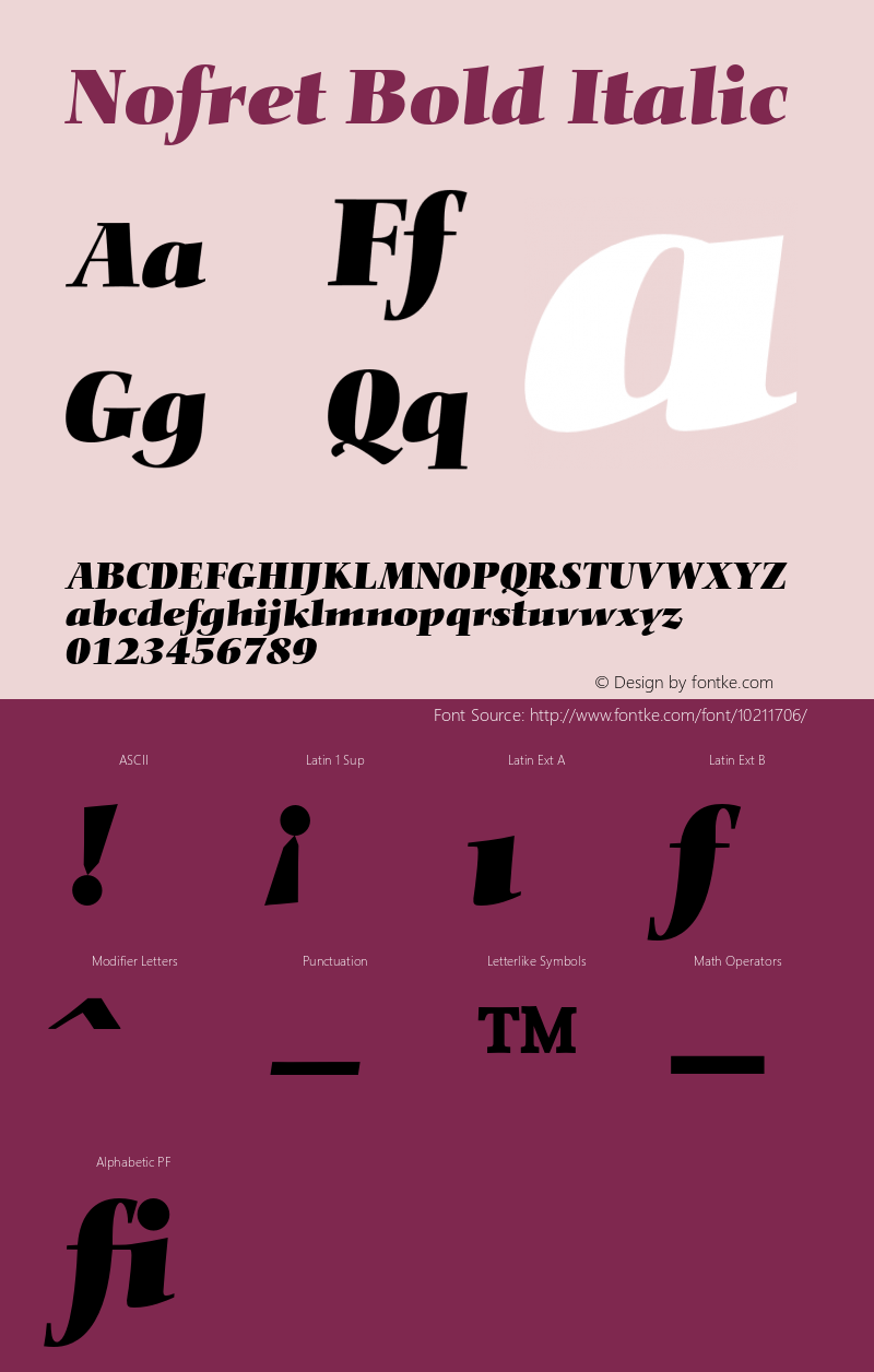 Nofret Bold Italic 001.001图片样张