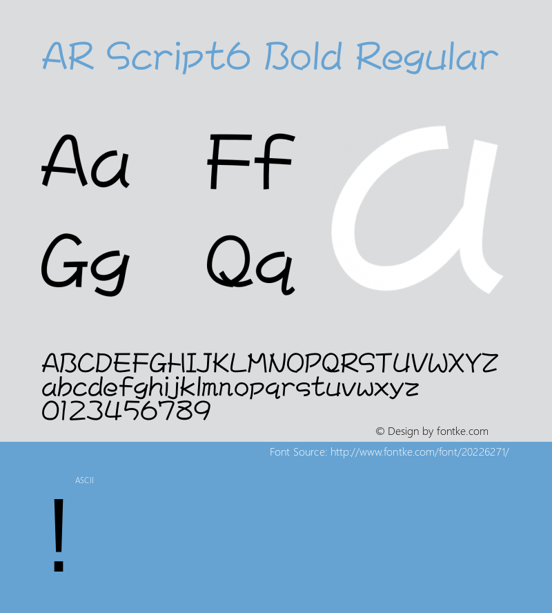 AR Script6 Bold Version 2.001;PS 001.001;hotconv 1.0.38图片样张