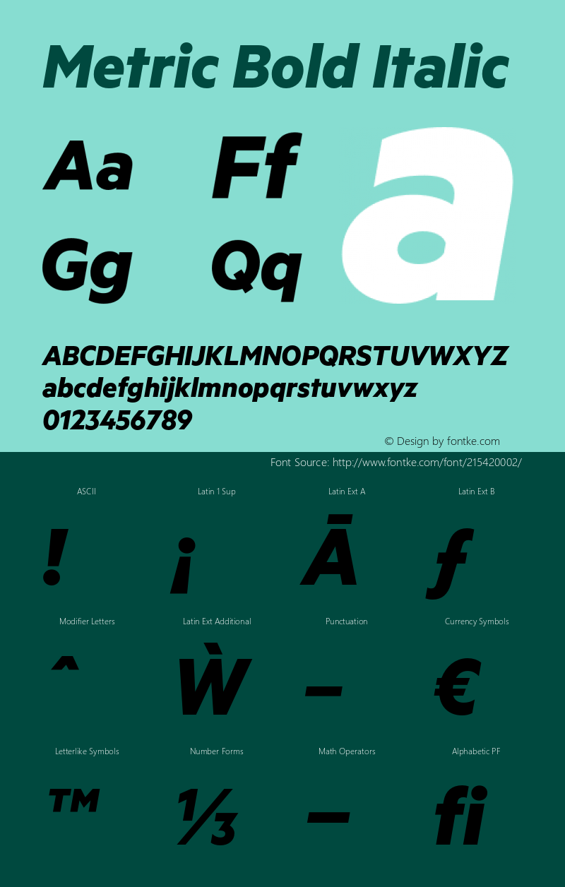 Metric Bold Italic Version 1.004;PS 001.001;hotconv 16.6.54;makeotf.lib2.5.65590图片样张