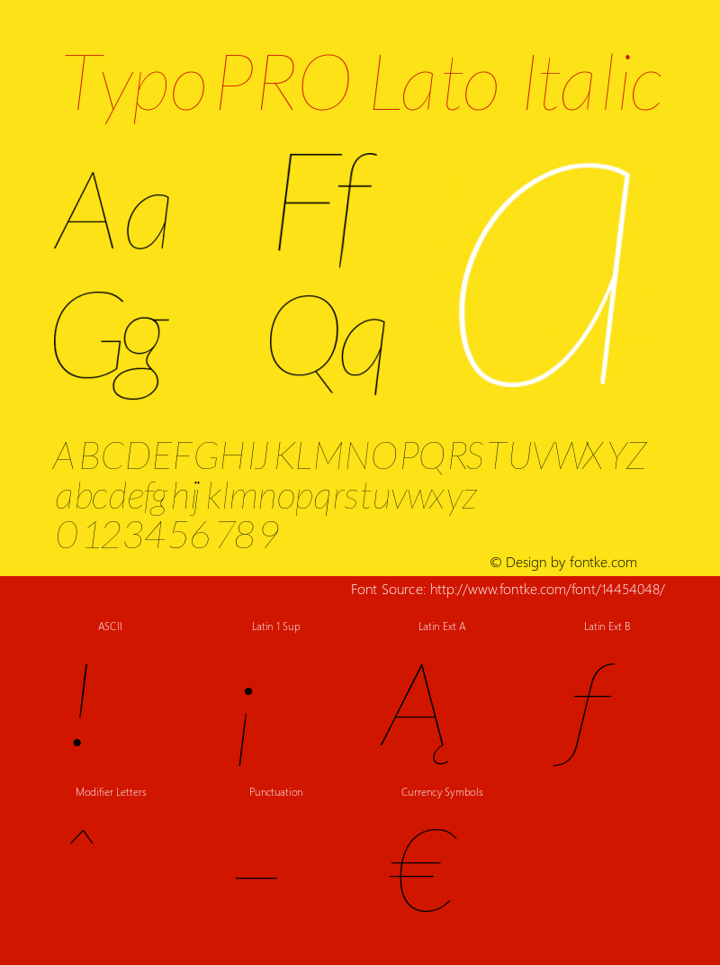 TypoPRO Lato Italic Version 1.105; Western+Polish opensource图片样张