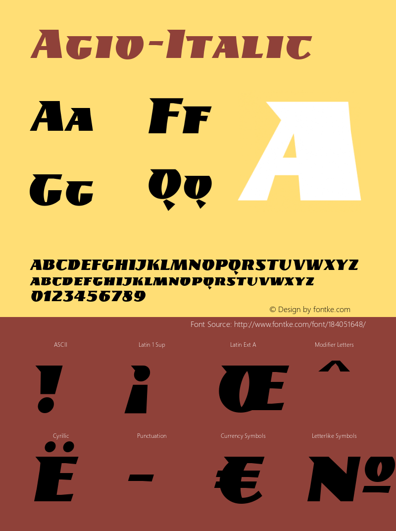 ☞Agio-Italic Version 001.001 ;com.myfonts.easy.gaslight.agio.italic.wfkit2.version.4wK2图片样张