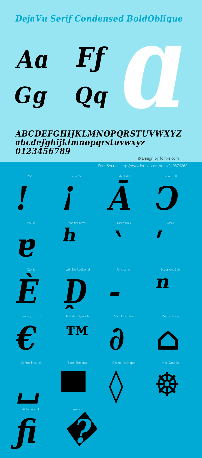 DejaVu Serif Condensed Bold Oblique Version 2.0图片样张