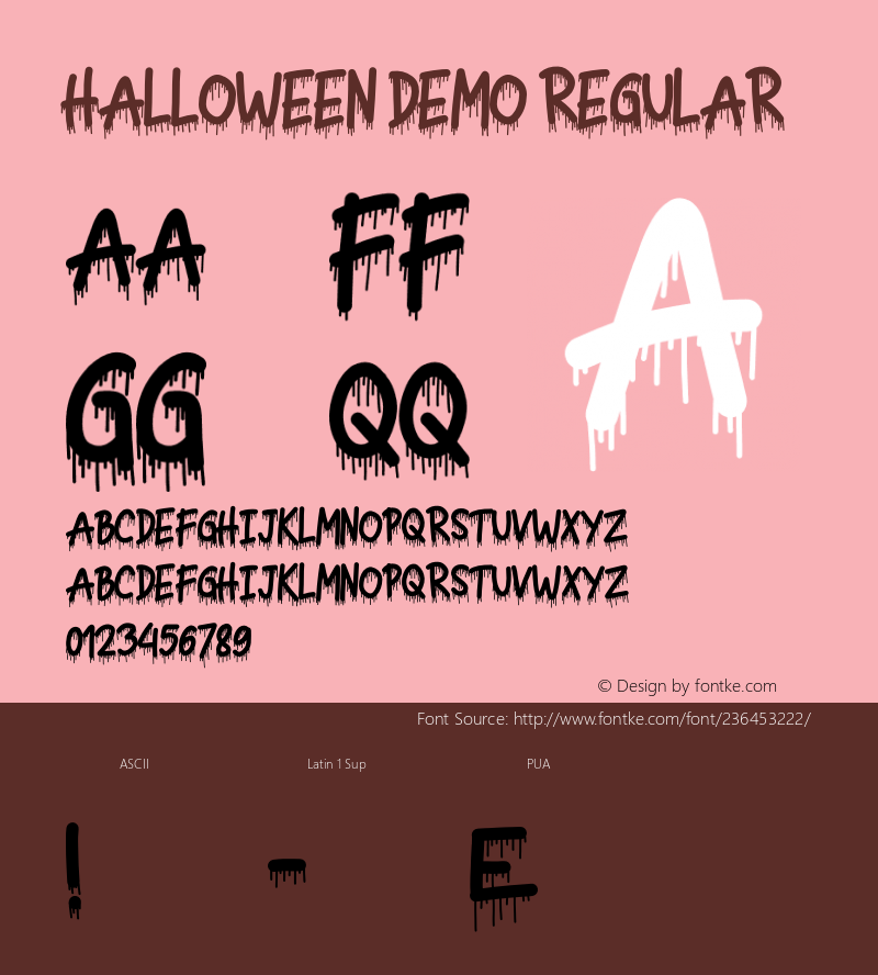 HALLOWEEN DEMO Version 1.000;March 25, 2022;FontCreator 14.0.0.2794 64-bit图片样张