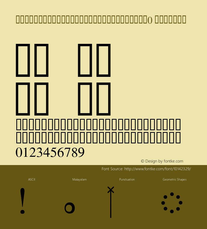 ThoolikaTraditionalUnicodeNew0 Regular Version 2.00图片样张
