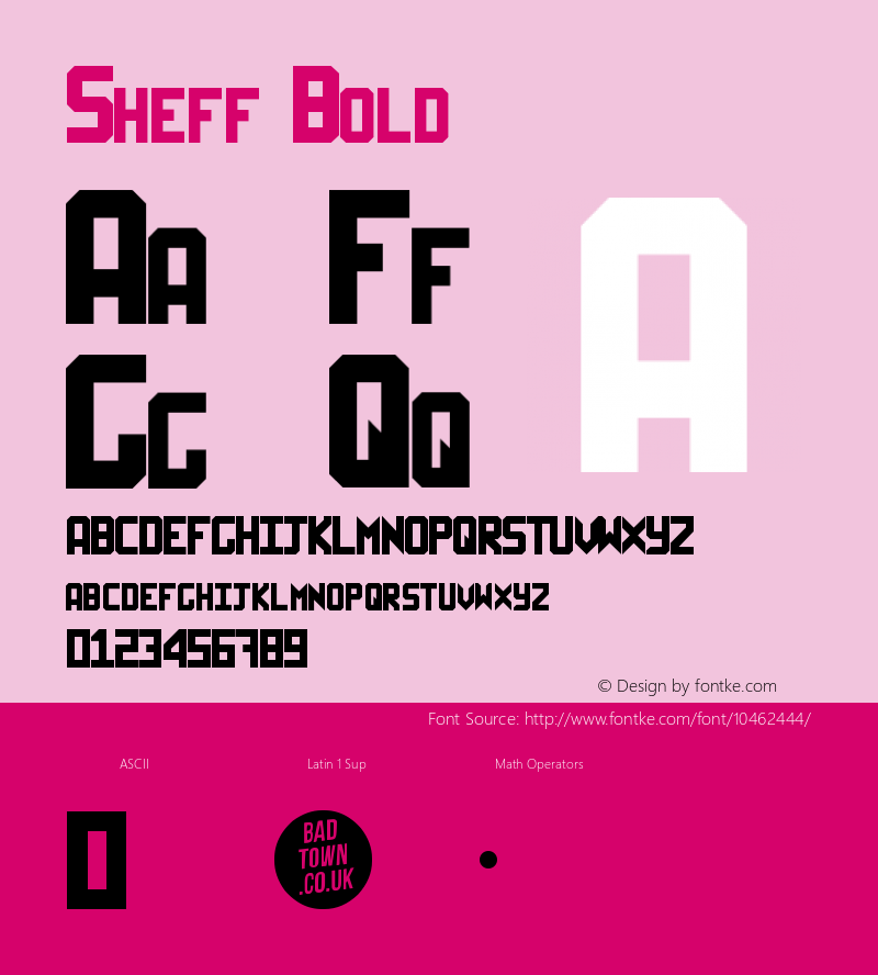 Sheff Bold Version 1.00 January 4, 2013, initial release图片样张