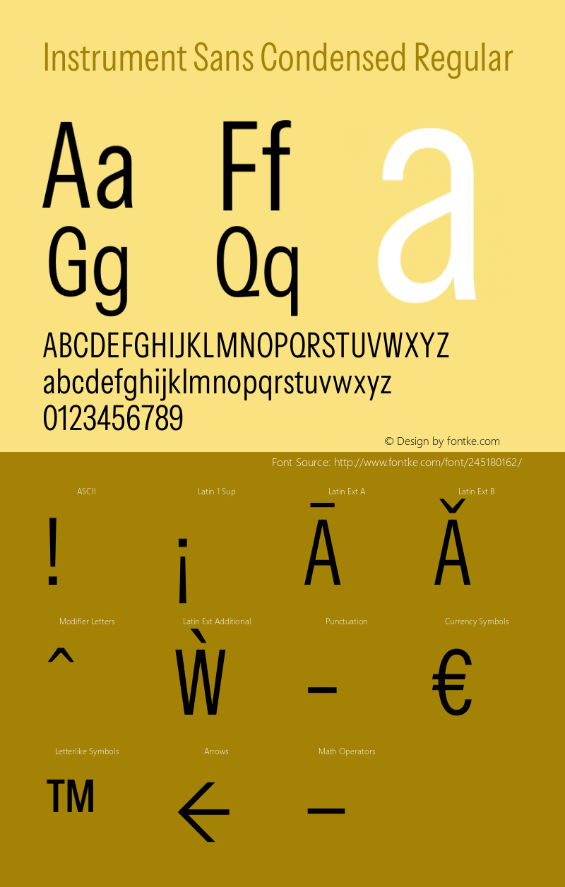 Instrument Sans Condensed Regular Version 1.000;gftools[0.9.28]图片样张