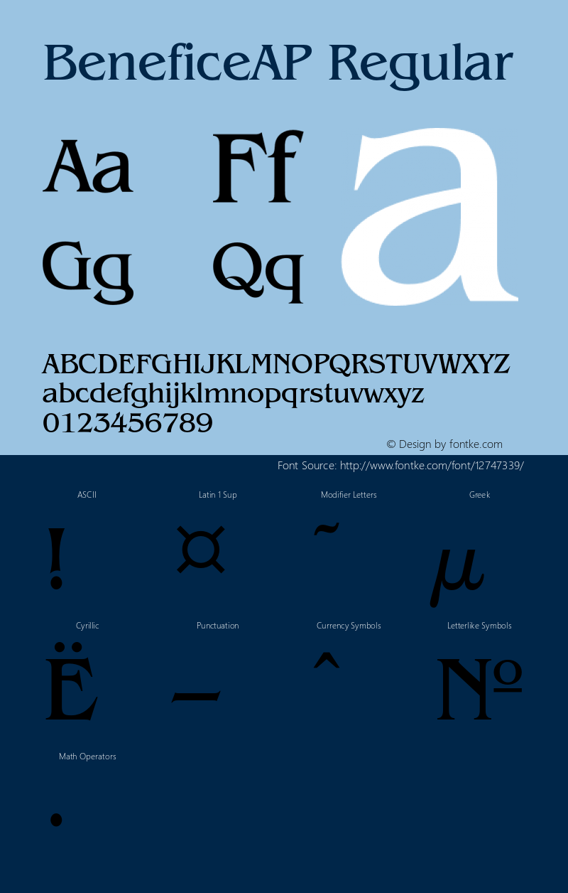 BeneficeAP Regular OTF 1.0;PS 001.000;Core 116;AOCW 1.0 161图片样张