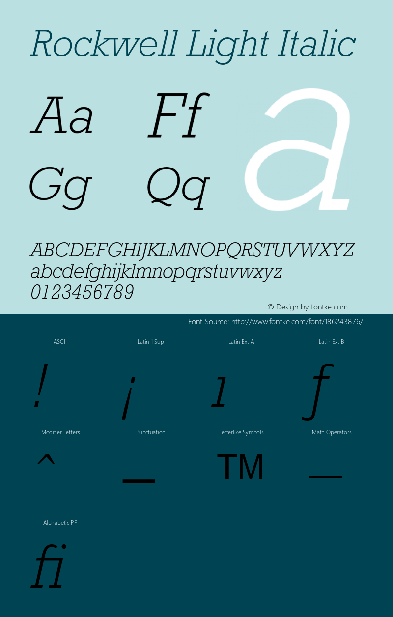 Rockwell-LightItalic 001.000图片样张