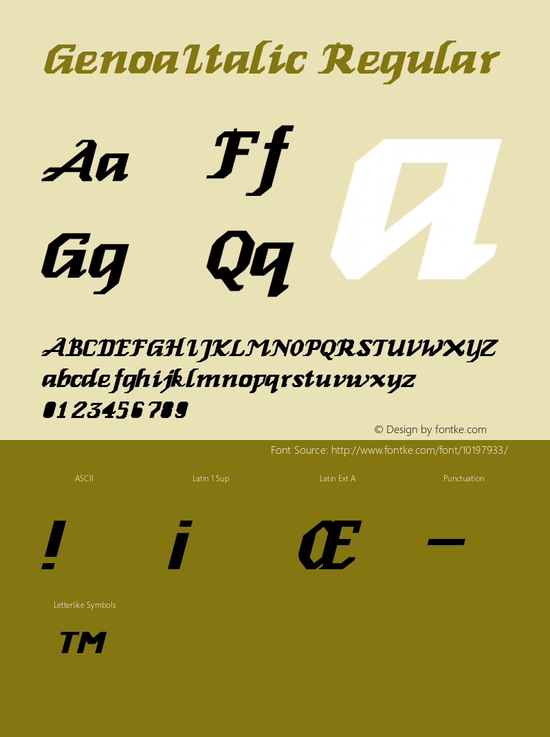 GenoaItalic Regular 001.001图片样张