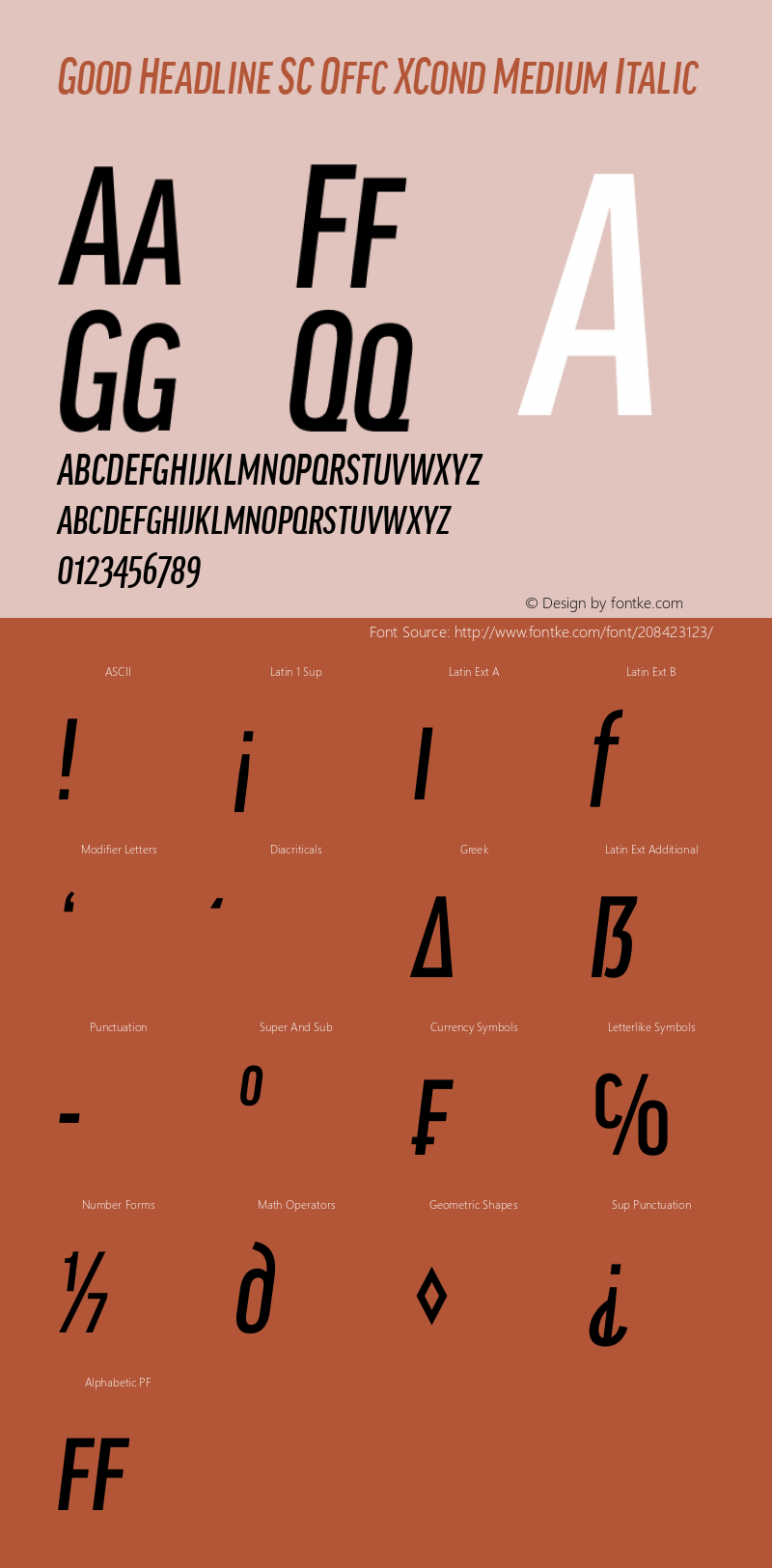 Good Head SC Offc XCond Medium Italic Version 7.504; 2014; Build 1020图片样张