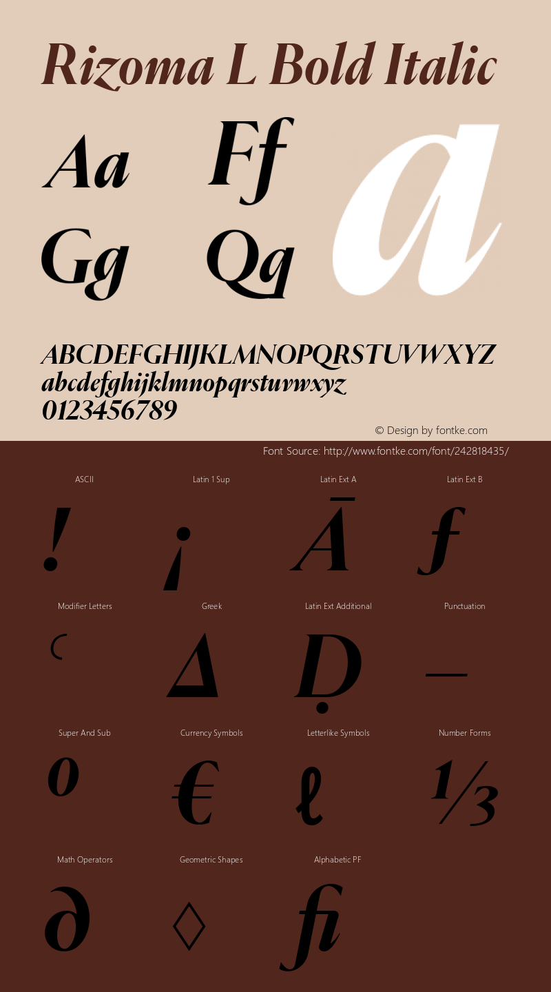 Rizoma L Bold Italic Version 1.001图片样张