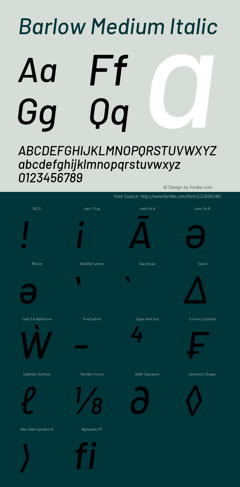 Barlow Medium Italic Version 1.408图片样张