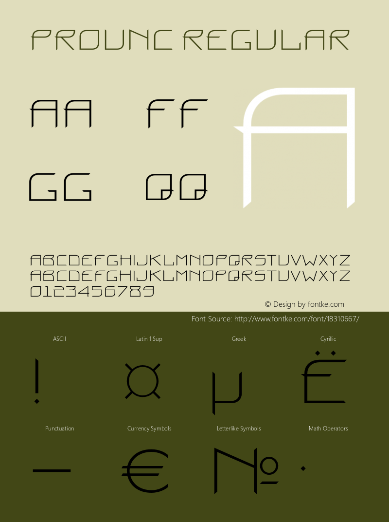 ProunC Regular OTF 1.0;PS 001.000;Core 116;AOCW 1.0 161图片样张