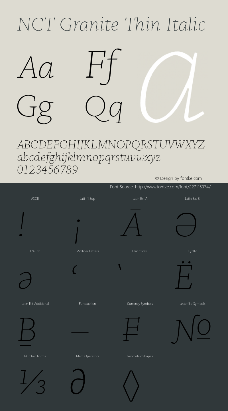 NCT Granite Thin Italic Version 1.000图片样张