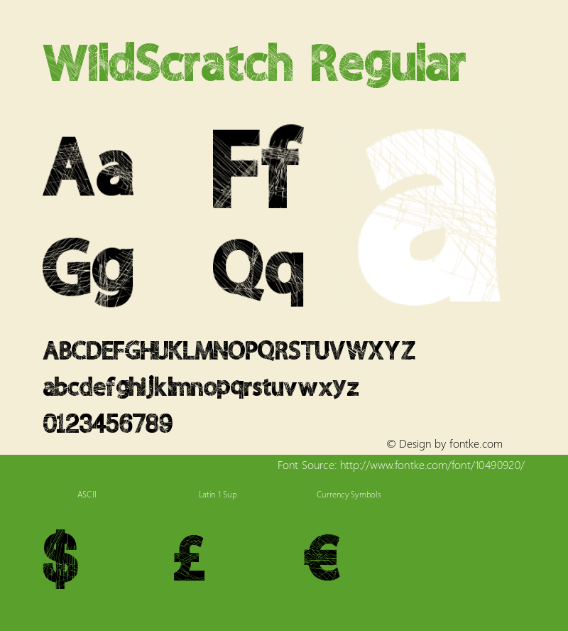 WildScratch Regular Version 1.00 June 26, 2013, initial release图片样张